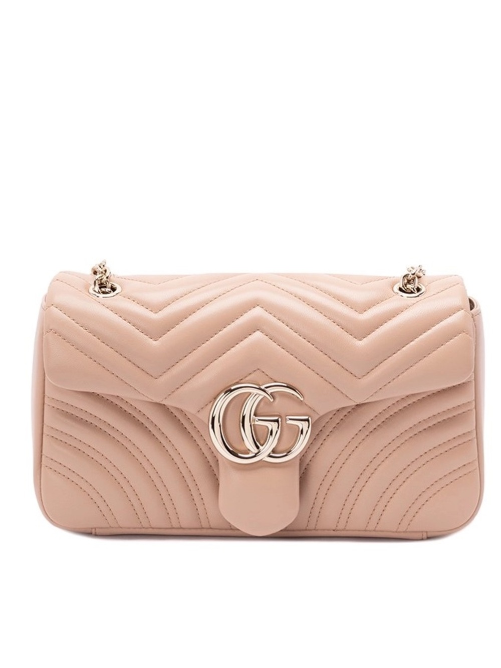 GUCCI Marmont medium GG logo quilted leather flap shoulder chain bag